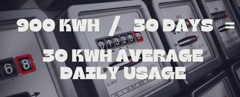 Average daily usage in KWH